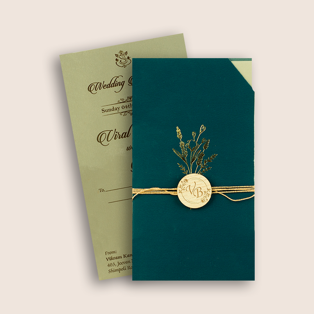Blue Floral Marriage Invitation - KMARA320