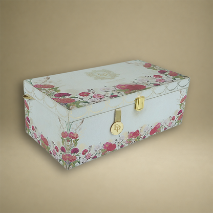 White Premium Rose Floral Luxury Invitation Box - KNLW202536