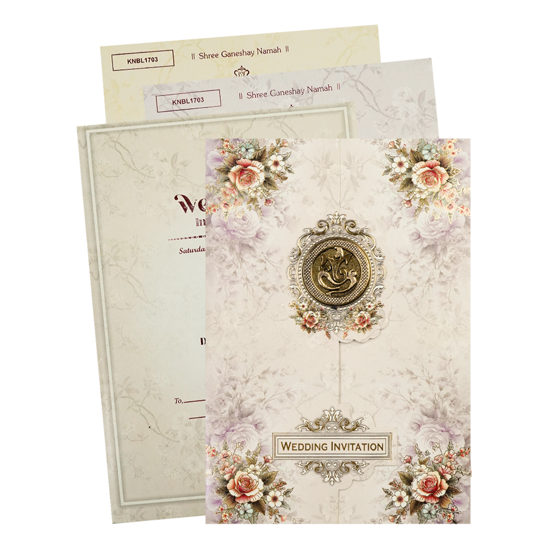 Lavender Floral Wedding Card-KNBL1703