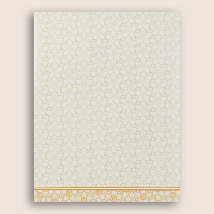 White Embossed Floral Door Style Wedding Card - KNK7069W