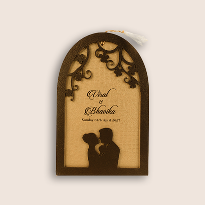 Metallic Gold Laser Cut Wedding Invitation - KMARA610