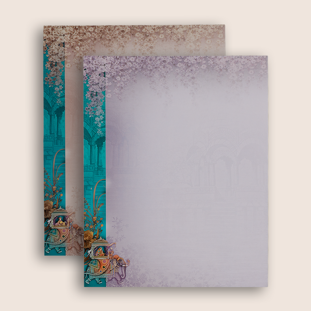 Blue Royal Bride Groom Door Style Wedding Card - KAA05090