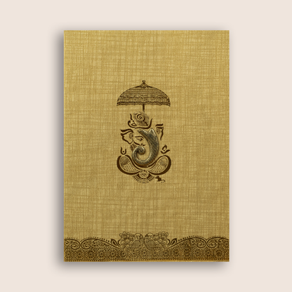Brown Gold Floral Wedding Card - KNCM25NG