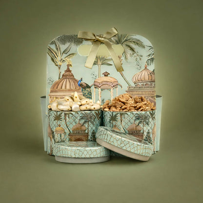 Green Peacock Palace Return Gift Hamper-GNBT9503