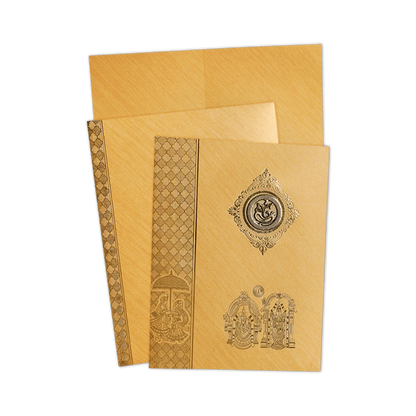 Classic Gold Balaji Wedding Card-KNR5024G