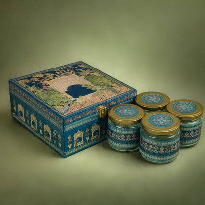 Royal Blue Peacock Luxury Sweet Jar Box-KBX10104