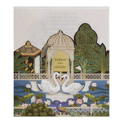 Luxury Cream Garden Laser-Cut Wedding Card - KFR16220