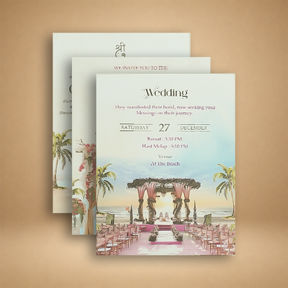 Blue Premium Bride Groom Luxury Invitation Box - KNLW202551