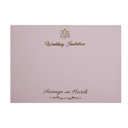 Pink Monogram Simple Wedding Card - KMMWD1139