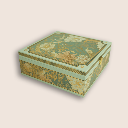 Pastel Blue Elegant Floral Luxury Sweet Jar Box - KBX27015