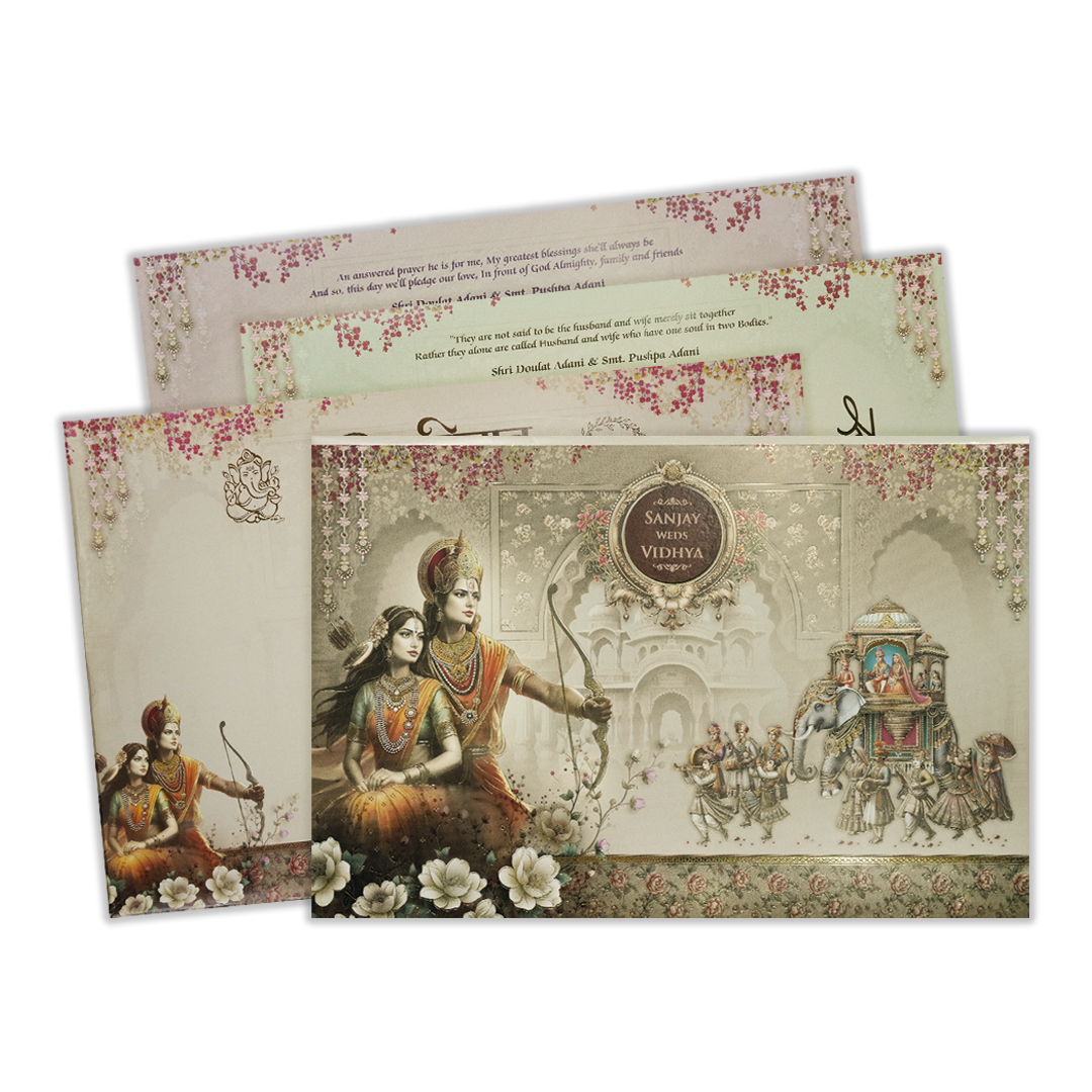 Ram Sita Procession Wedding Card-KSH73110
