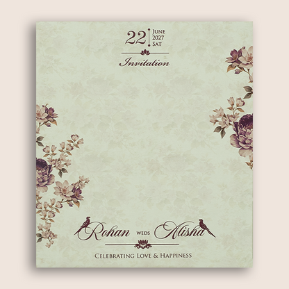 White Floral Laser Cut Door Style Wedding Card - KFR17190