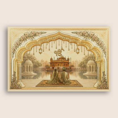 Peach Floral Bride Groom Marriage Card - KPR07060