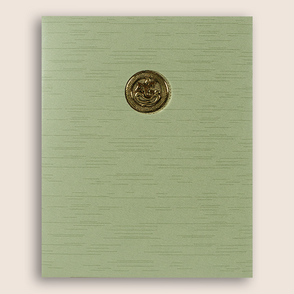 Green Lord Srinivasa Kalyanam Wedding Card - KNKR5039N