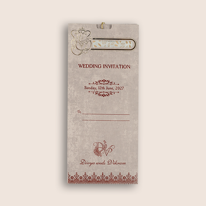 Lavender Single Sheet Wedding Card- KNPD1304