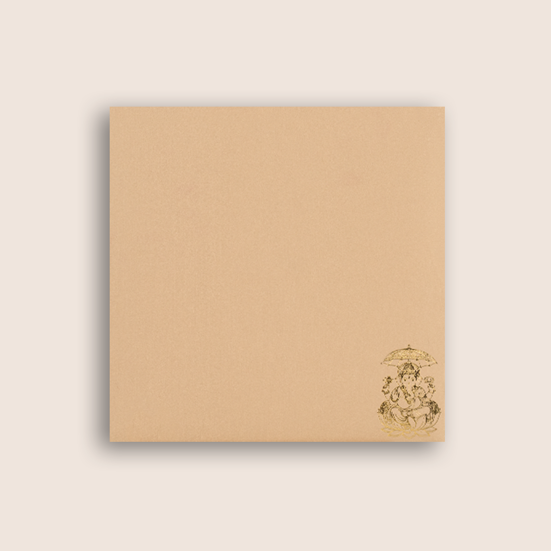 Pastel Pink Embossed Lord Ganesha Wedding Card - KNTR2503P