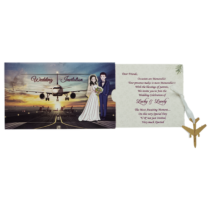 Blue Bride Groom Slide Invitation Card-KNKRL001