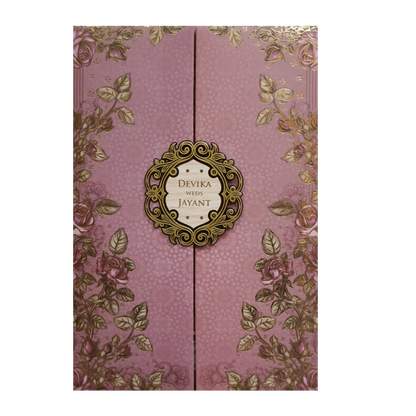 Little Purple Padded Embossed Floral Wedding Card - KVN07410