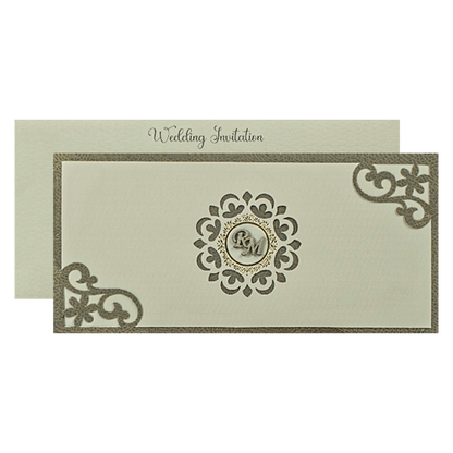 Grey Mandala Wedding Card-KSI64880