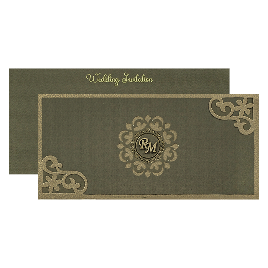 Grey Mandala Wedding Card-KSI65200