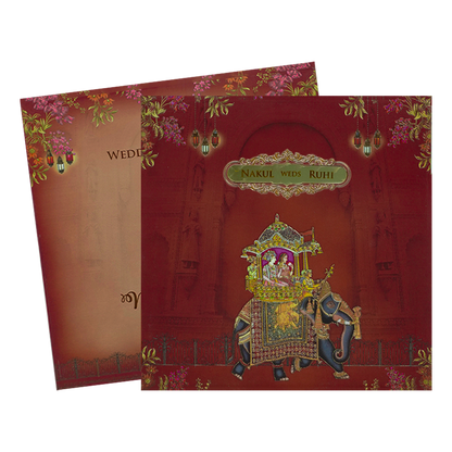 Royal Couple Elephant Padded Wedding -KRE27920