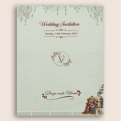 White Bride Groom Wedding Invitation Card - KNKN6326