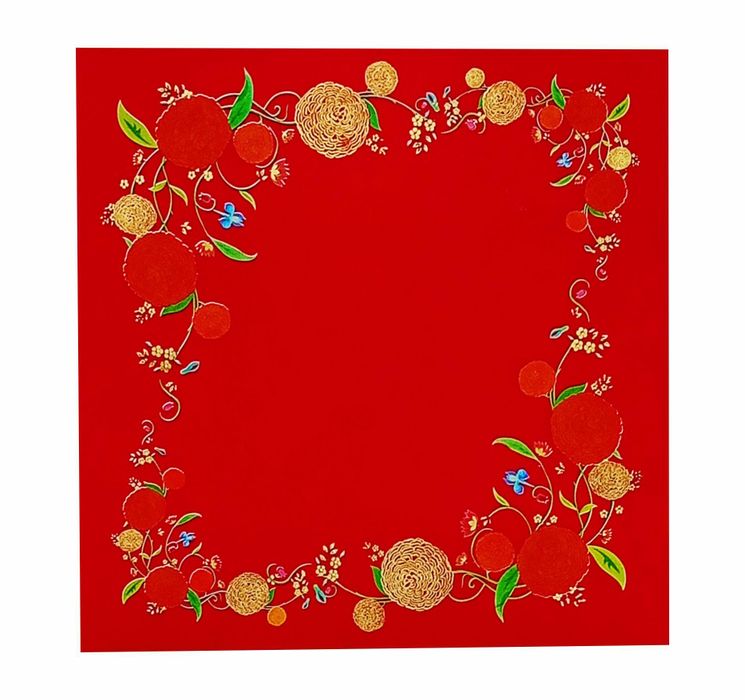 Red Ultra Premium Floral Design In Gold Foiling-King of Cards