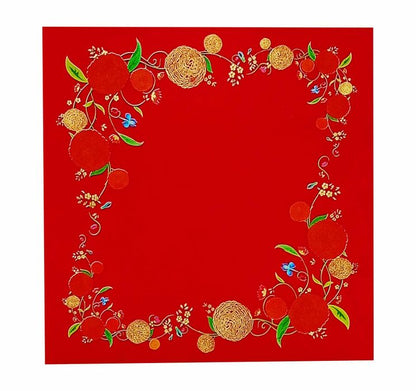 Red Ultra Premium Floral Design In Gold Foiling-King of Cards