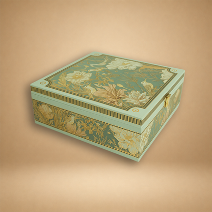 Pastel Blue Elegant Floral Luxury Sweet Jar Box - KBX27015