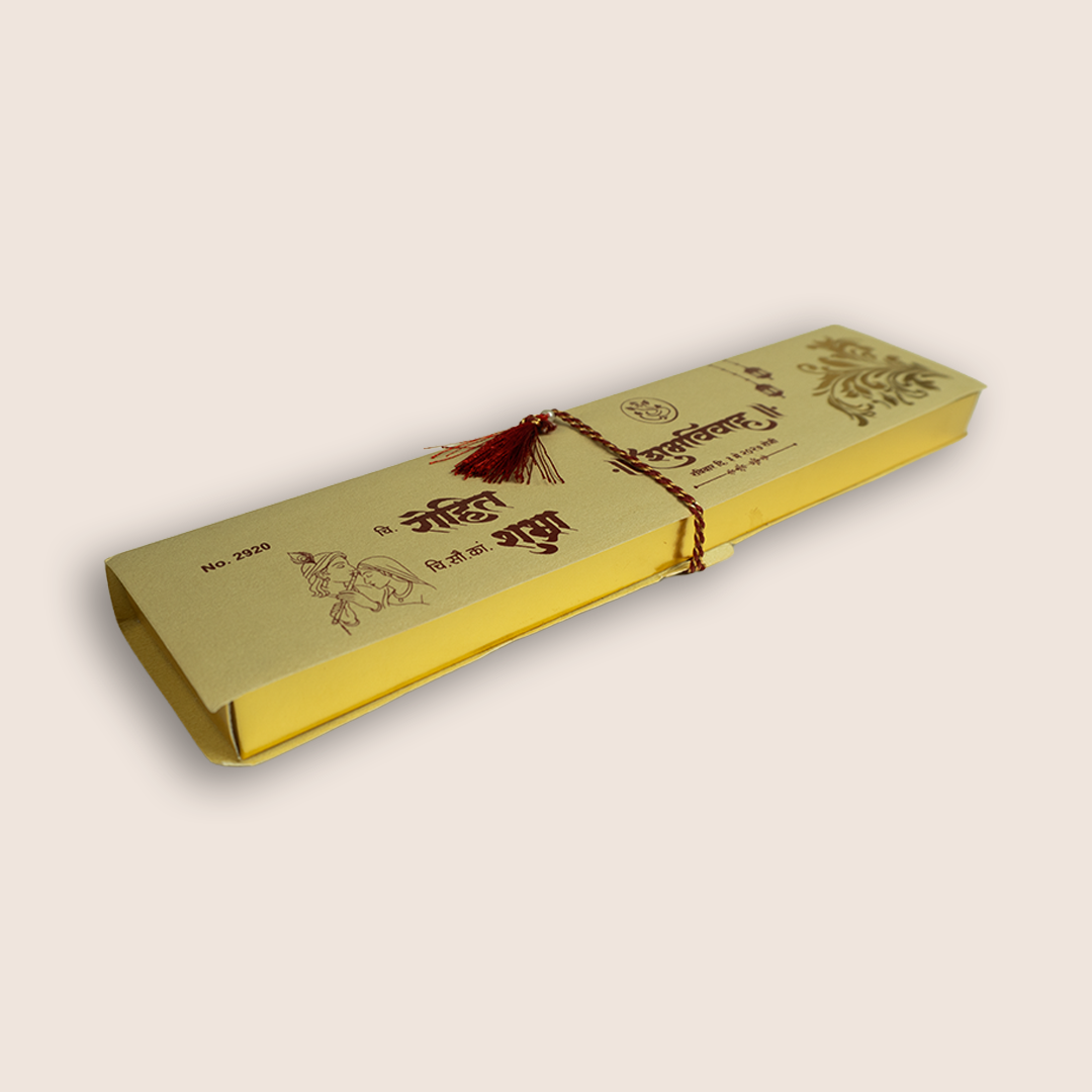 Beige Floral Embossed Scroll Box Card - KJPS2920