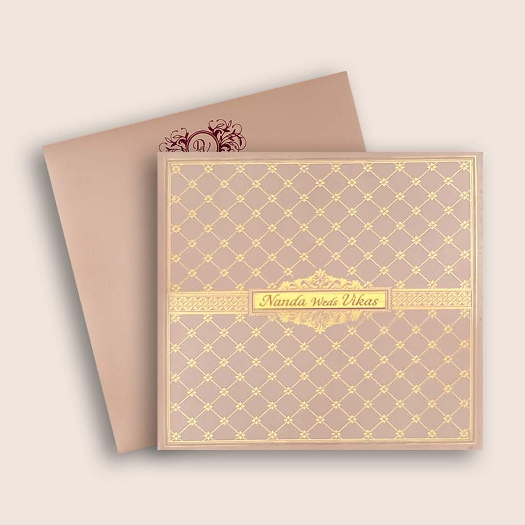 Pink Padded Floral Wedding Card - KNPO5573P