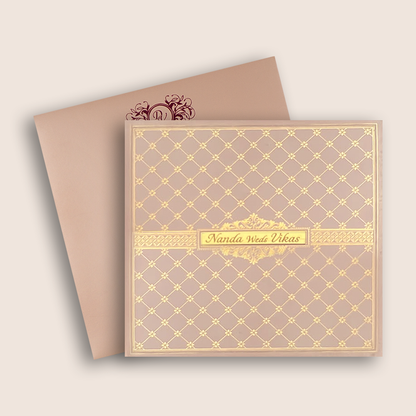 Pink Padded Floral Wedding Card - KNPO5573P