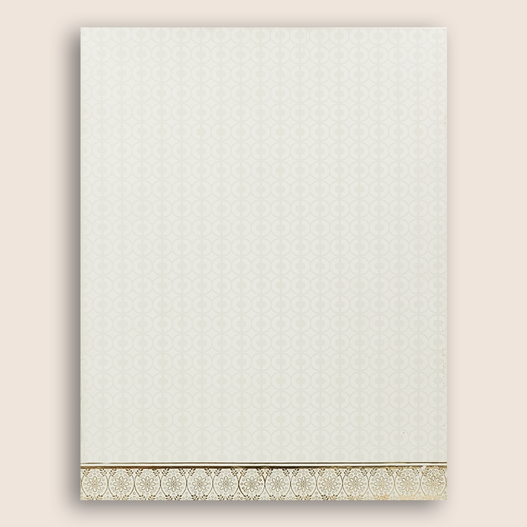 White Embossed Floral Invitation Card-KNK4106W
