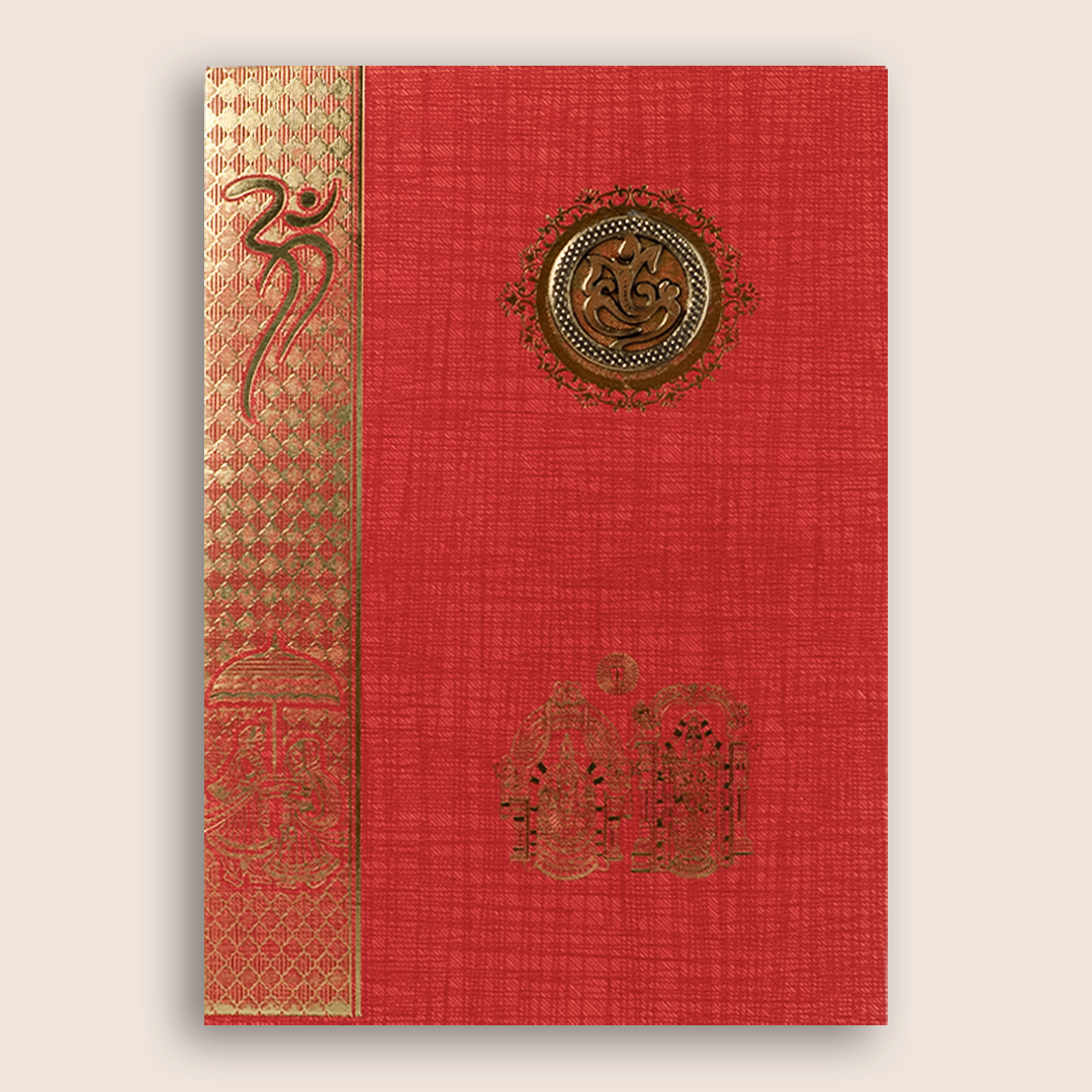 Red Balaji Padmavathi Wedding Card - KNCP817R