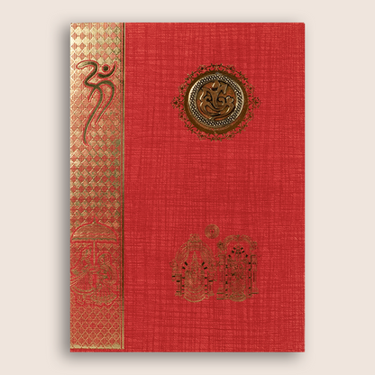 Red Balaji Padmavathi Wedding Card - KNCP817R