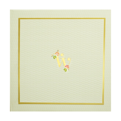 Green-Gold Minimal Monogram Wedding Card - KMMWD1140