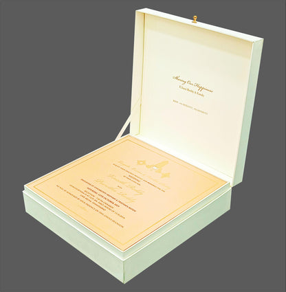 White Ultra Premium Krishna Themed Wedding Card-King of Cards