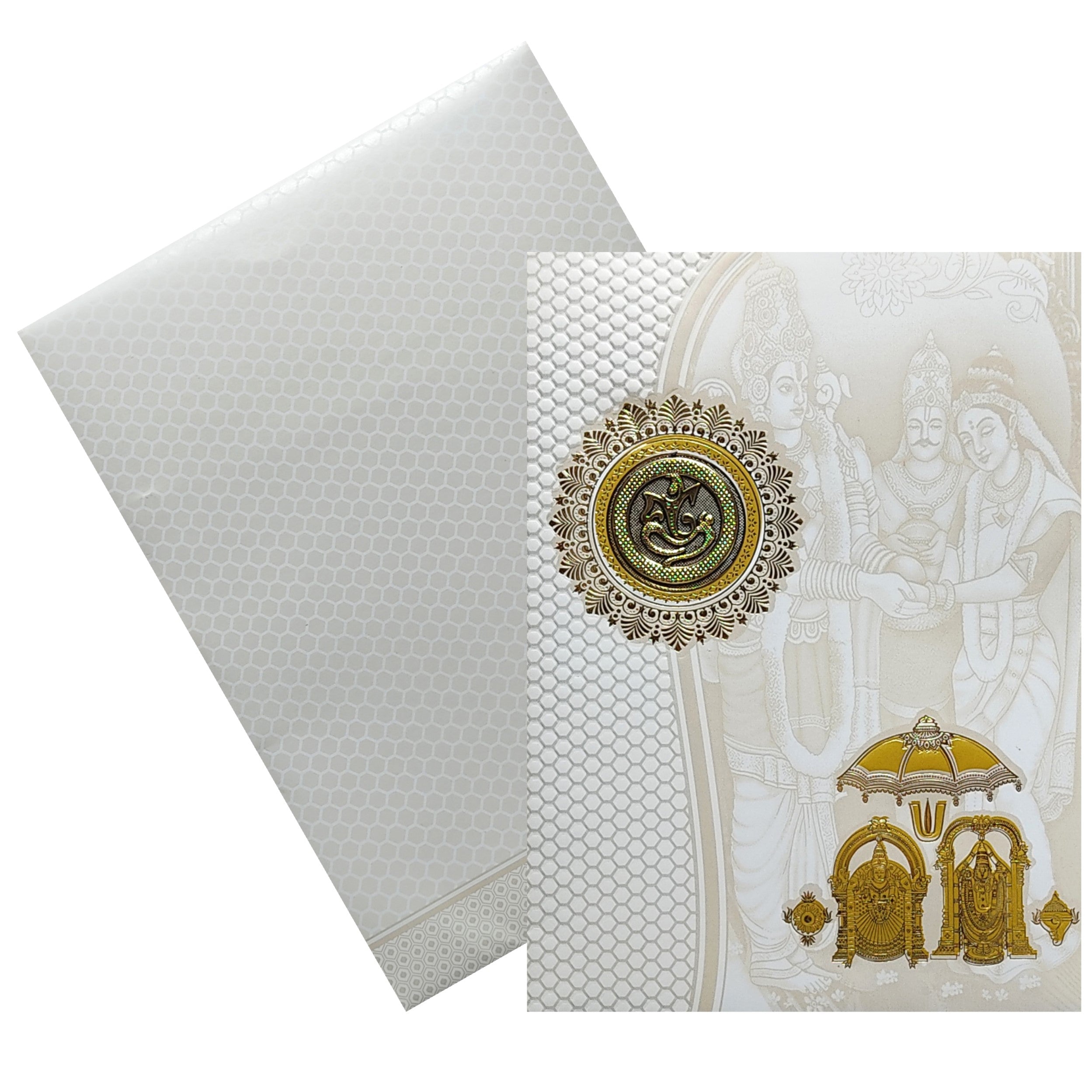 White Embossed Invitation Card-King of Cards
