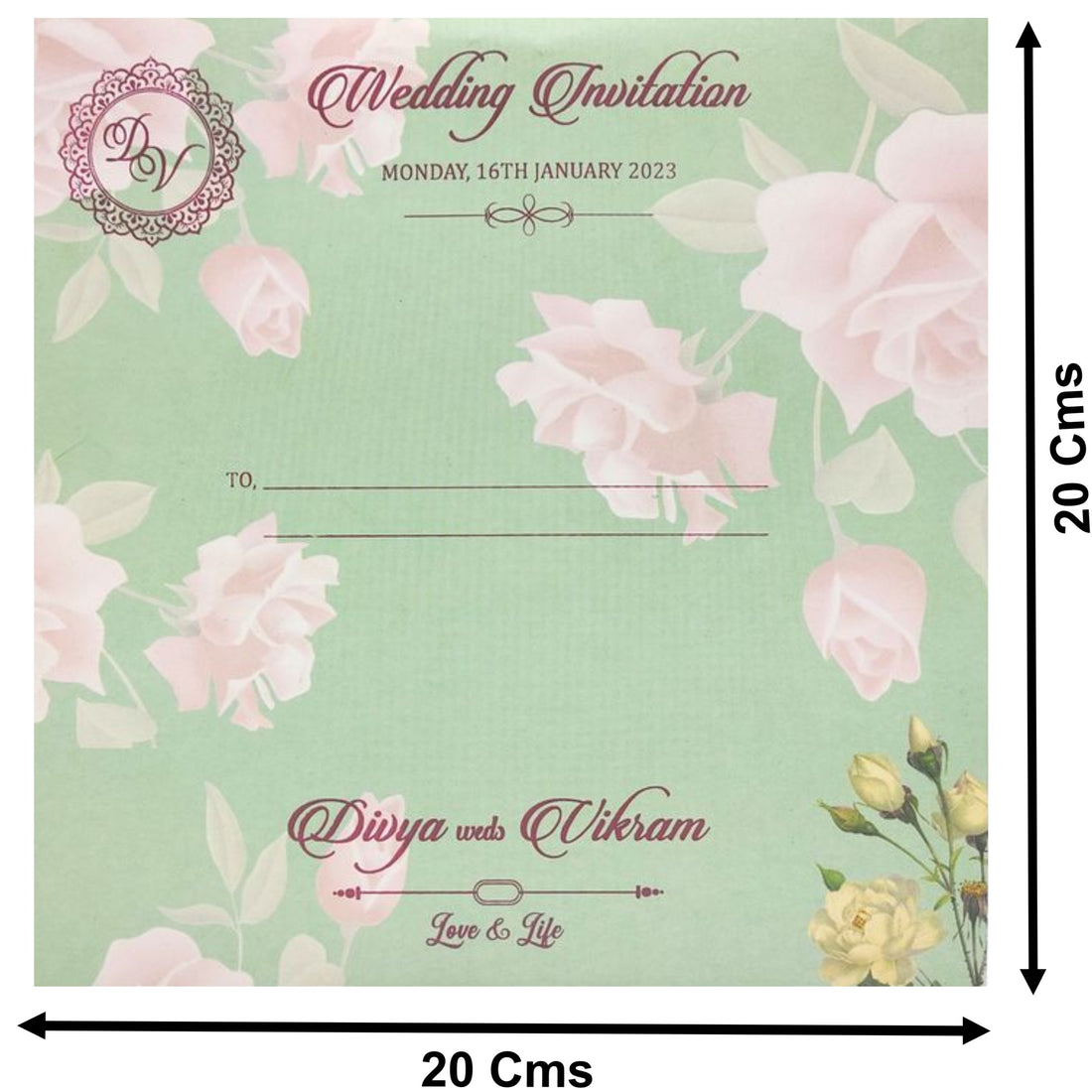 Pastel Green Invitation Card-King of Cards