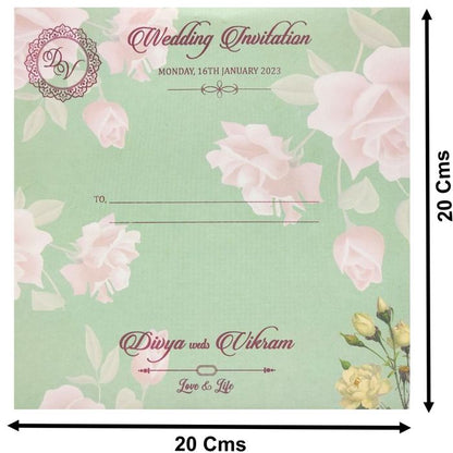 Pastel Green Invitation Card-King of Cards