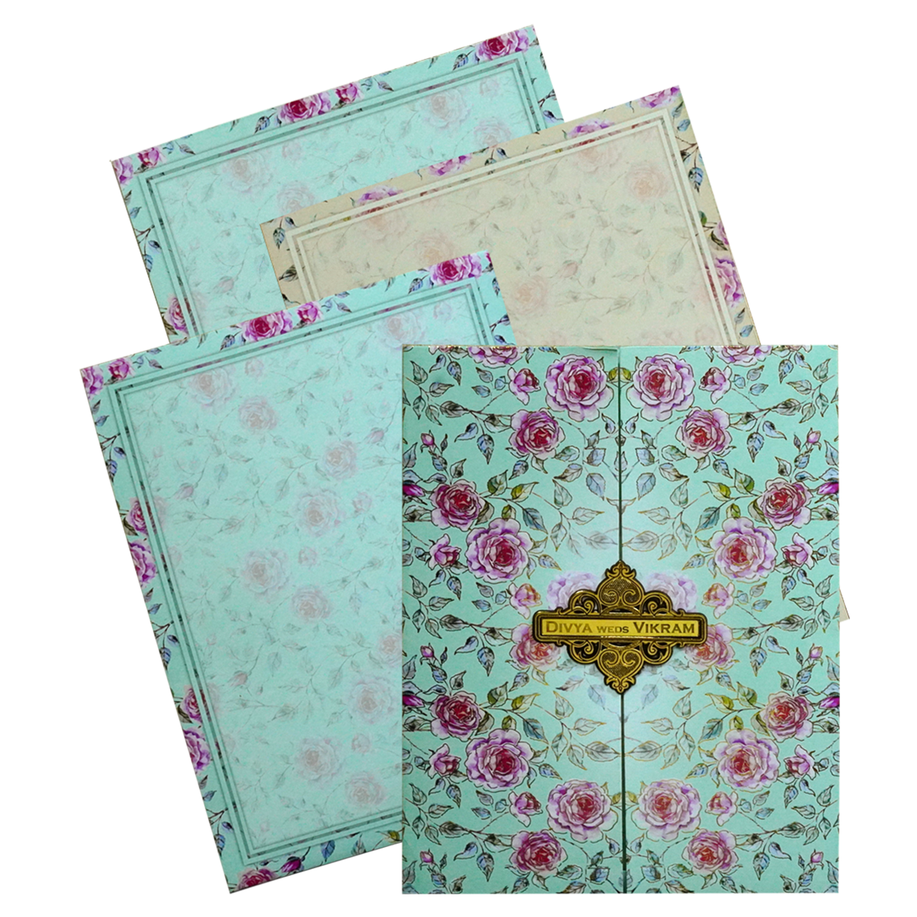 Celebrate in style with customized Blue Floral Door Wedding Invitation Order now! ?WhatsApp Support ?Express Delivery.