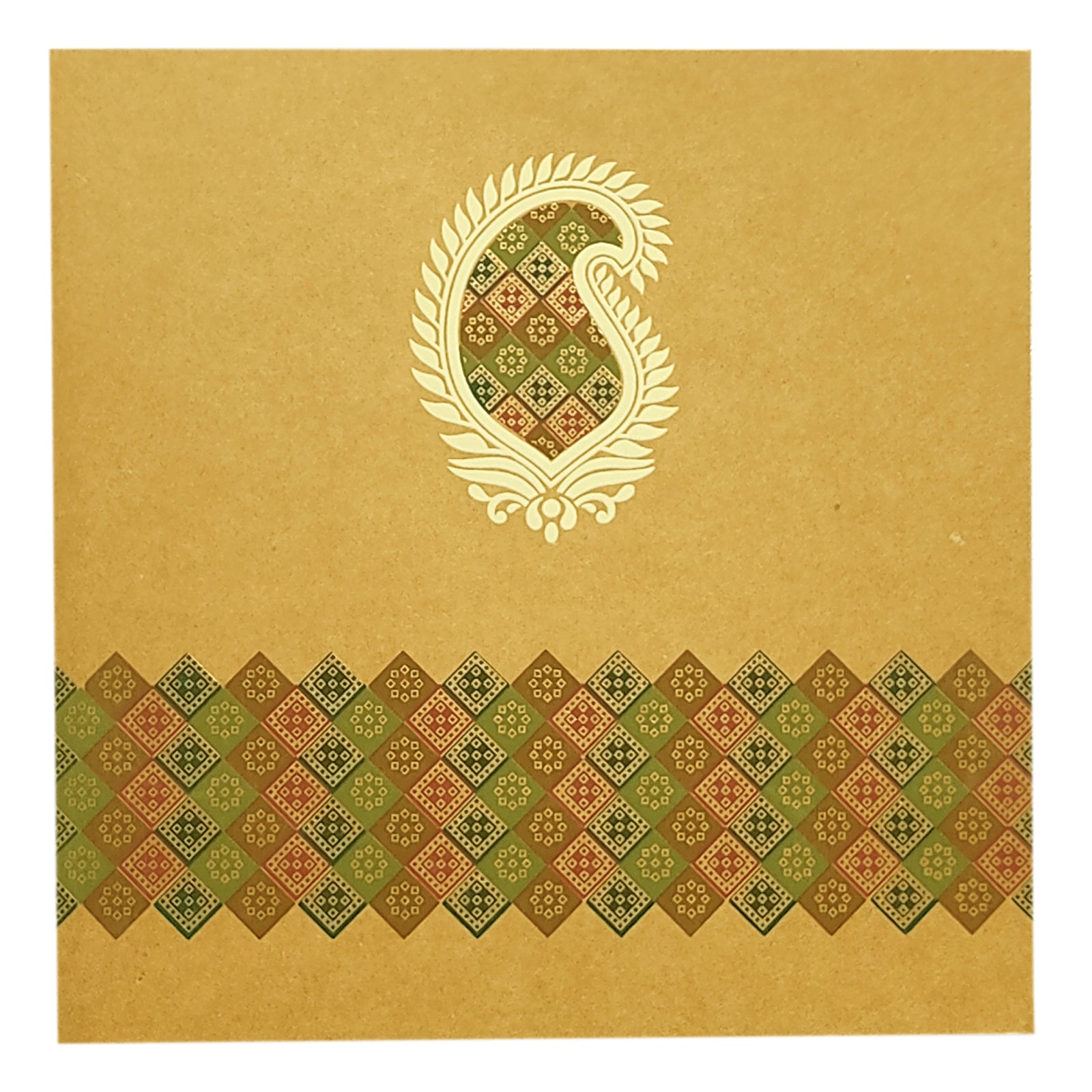 Brown Green Design Invitation Card-KRC29460