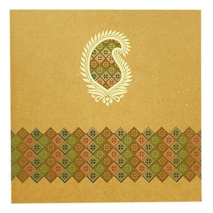 Brown Green Design Invitation Card-KRC29460