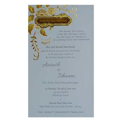 Grey Floral Single Sheet Card-King of Cards