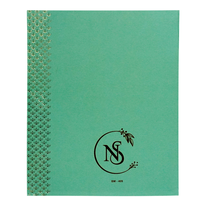 Green Floral Padded Wedding Card-King of Cards