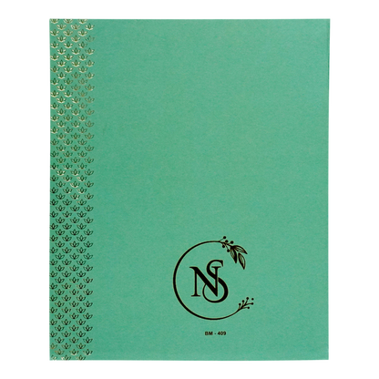 Green Floral Padded Wedding Card-King of Cards