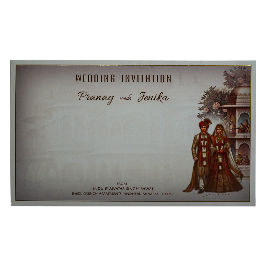 Grey Royal Wedding Padded Card-King of Cards