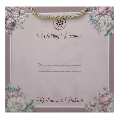 Pink Floral Wedding Invitation Box - KSI64270