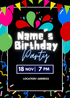 Colorful Framed Balloon And Confetti Invitation-AABAC001