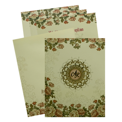 Light Ivory Floral Wedding Card-King of Cards